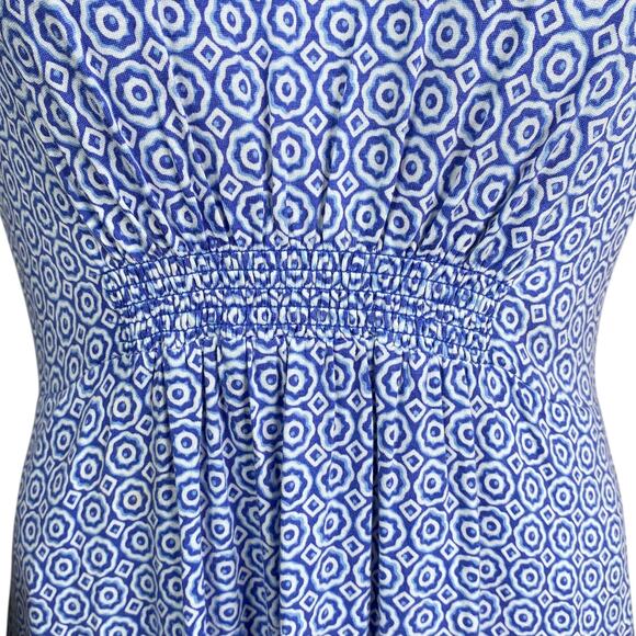 Boden NEW Bluebell Geo Blooms Short Sleeve Smocked A-line Shirt Dress SZ 4R - Picture 6 of 11